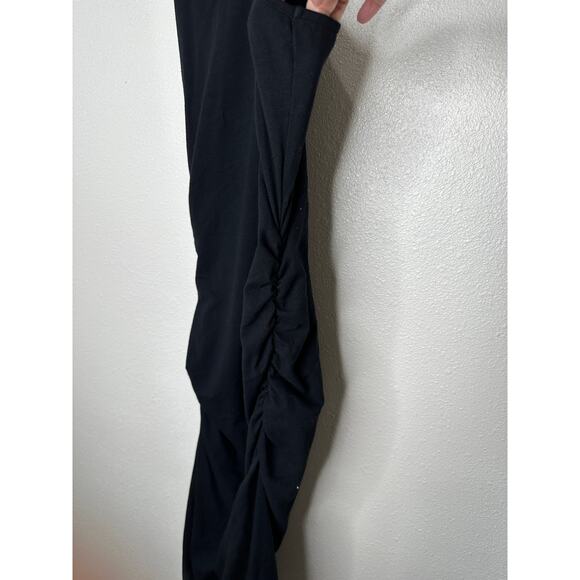 Michael Stars Black Midi Maxi Racerback Ruched Side Tank Dress Small - Picture 4 of 12